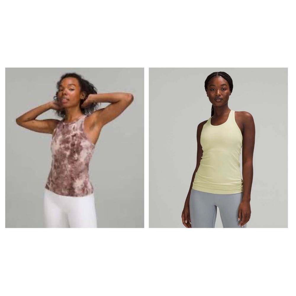 Lot 2 NWT Lululemon Nulu Align Waist Length Raceback Tank Cool Racetrack Size 12